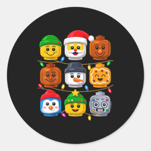 Kerst Bouwploeg Kostuum Hoofd Bouwer Blo Ronde Sticker