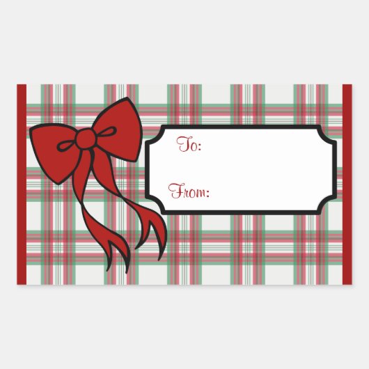 Kerst Bow Gift Label Stickers (Voorkant)