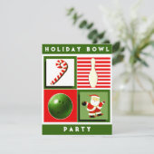 Kerst Bowling Feest Uitnodigingen (Staand voorkant)