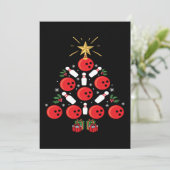 Kerst Bowling Kerstboom Grappige Vakantie Bowler Kaart (Staand voorkant)