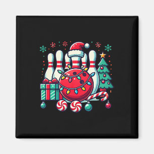 Kerst Bowling Pins Rendier Xmas Bowler Mannen Wo Magneet