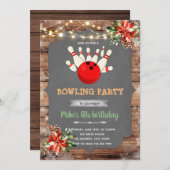 Kerst bowlparty kaart (Voorkant / Achterkant)