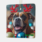  Kerst Boxer Dog Keramisch Ornament (Links)