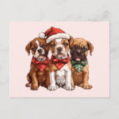 Kerst Boxer Dogs Briefkaart (Voorkant)