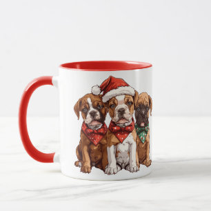 Kerst Boxer Dogs Mok