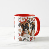 Kerst Boxer Dogs Mok (Voorkant rechts)