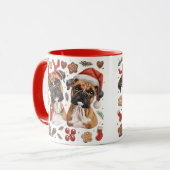 Kerst Boxer Dogs Mok (Voorkant links)