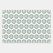 Kerst Boxwood Topiary Ginger Jar Ornamenten Inpakpapier Vel (Voorkant 3)