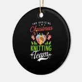 Kerst breien Kerstmis breien Team Keramisch Ornament (Links)