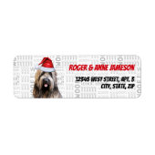 Kerst Briard Shepherd Hond Vakantieadres Etiket (Voorkant)