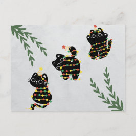 Kerst briefkaart schattige kat spelen huisdieren g