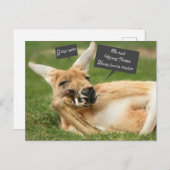 Kerst briefkaart uit Australië; kangoeroe (Voorkant / Achterkant)