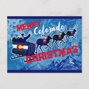 Kerst-briefkaart van Merry Colorado glitter Feestdagenkaart