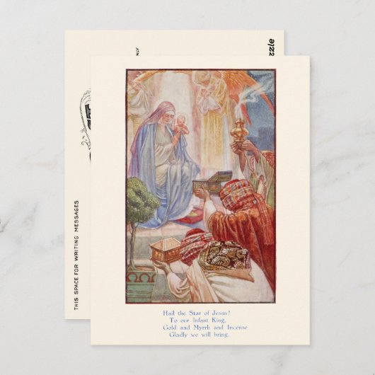  Kerst Briefkaart - Wijze Mannen (Voorkant / Achterkant)