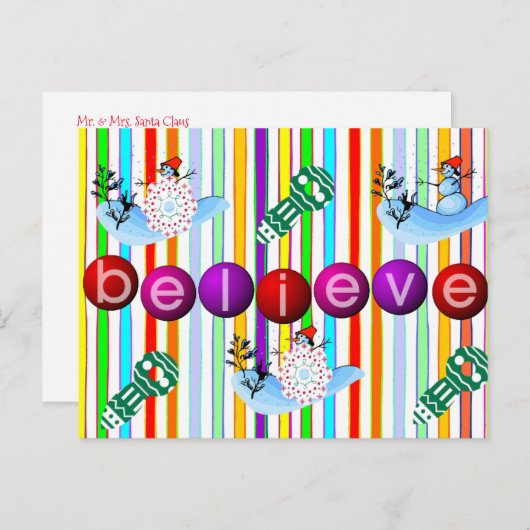 Kerst Briefkaarten Geloven Sneeuwman (Voorkant / Achterkant)