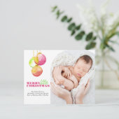 Kerst Briefkaarten Modern Merry & Bright Foto (Staand voorkant)