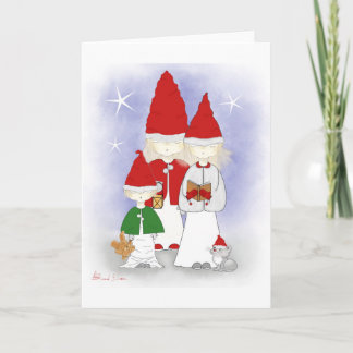 Kerst Broers en Zussen Zingende Wenskaarten Feestdagen Kaart