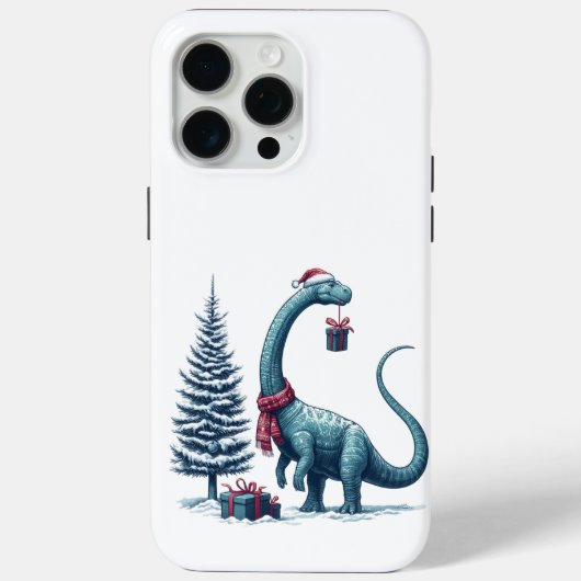 Kerst Brontosaurus dinosaurus Case-Mate iPhone Case (Achterkant)