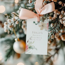 Kerst Bruids douche Favor Tag | Folie Voorzijde