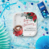 Kerst Bruiloft Feest met 'Love Is Brewing' Thema Papieren Bordje (Feest)