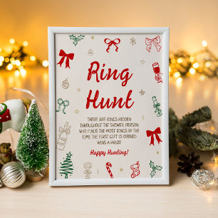 Kerst Bruiloft Feest Ring Jacht Spel Poster