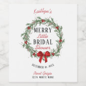 Kerst Bruiloft Feestje Wijn Etiket (Enkel label)