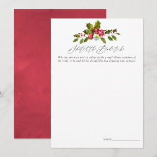Kerst Bruiloft Feestspel met Hulst Bloemen Kaart