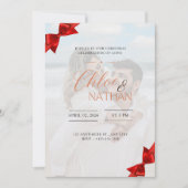  kerst bruiloft foto uitnodiging (Voorkant)