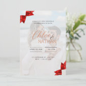  kerst bruiloft foto uitnodiging (Staand voorkant)