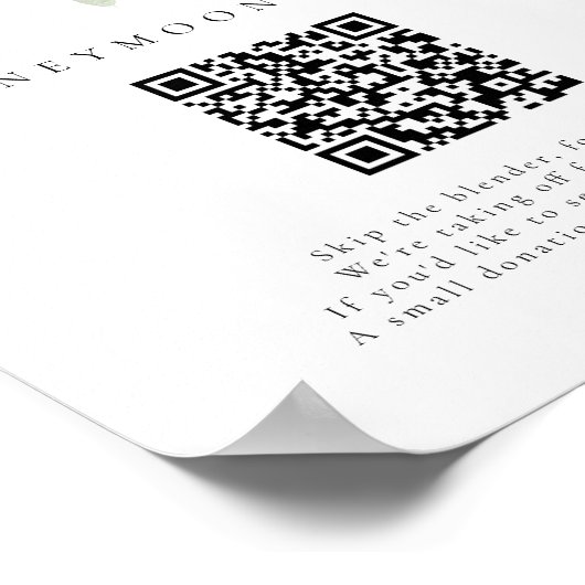 Kerst Bruiloft Huwelijksreis Leuk QR code Teken Poster (Hoek)