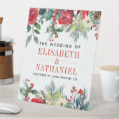 Kerst bruiloft paar namen welkom reclamebord met voetstuk (Insitu)