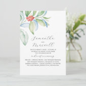 Kerst bruiloft programma's Elegant Winter groen (Staand voorkant)