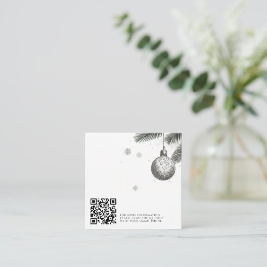 Kerst bruiloft QR Code Informatiekaartje (Staand voorkant)