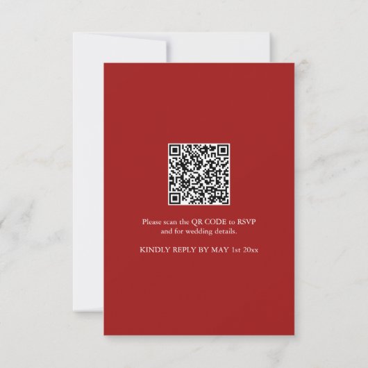 Kerst bruiloft uitnodigingen met QR-code (Achterkant)