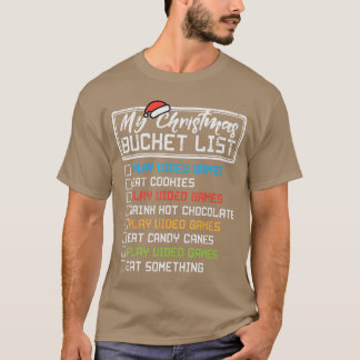 Kerst Bucket List Videogames Kerstmis Gamer Jongen T-shirt