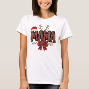 Kerst Buffalo Plaid Mama T-shirt Feestelijk