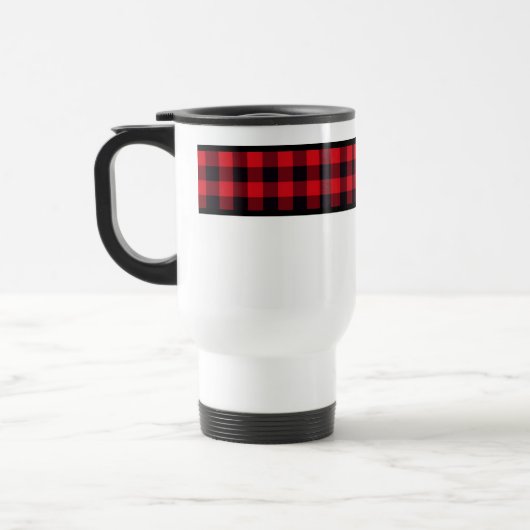 Kerst Buffalo Plaid Reizen Forenzen Mok (Links)