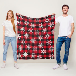 Kerst Buffalo rode sneeuwvlokken plaid patroon Fleece Deken
