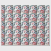 Kerst Bunny Wrapping Papier (Vlak)