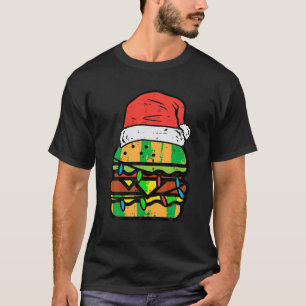 Kerst Burger Santa Funny Xmas Food Lover Mannen W T-shirt