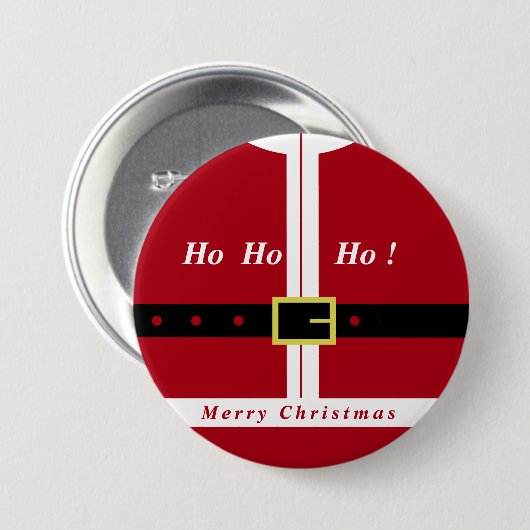Kerst Button Gift met Funny Santa Design (Voorkant /achterkant)