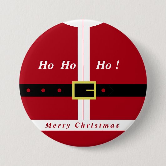 Kerst Button Gift met Funny Santa Design (Voorkant)