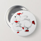 Kerst Button Gift met Happy Beren Familie (Voorkant /achterkant)