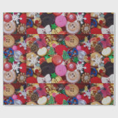 Kerst Button inpakpapier (Vlak)