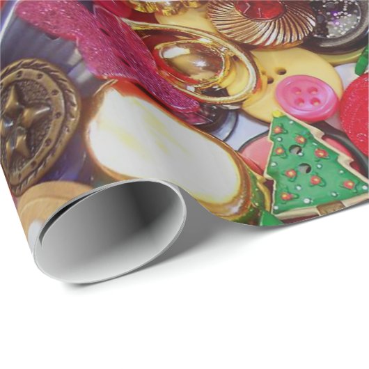 Kerst Button inpakpapier (Rol Hoek)