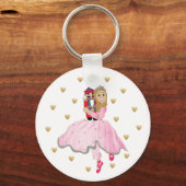 Kerst Button sleutelhanger Licht Haar Notenkraker (Voorkant)