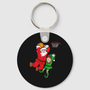 Kerst Bysketbyll Santa Claus Slam Dunk Elf Fun Sleutelhanger