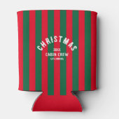 Kerst Cabin Crew Custom Red Green Stripe Blikjeskoeler (Achterkant)