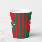 Kerst Cabin Crew Custom Red Green Stripe Papieren Bekers (Links)
