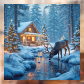 Kerst Cabin Window Cling Raamsticker (Vel 2)